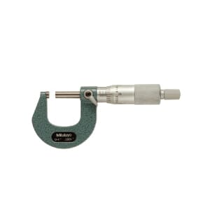 Mitutoyo 103-260 Outside Micrometer With Ratchet Stop, 0 to 1 in, Graduations: 0.0001 in, Baked Enamel Coated